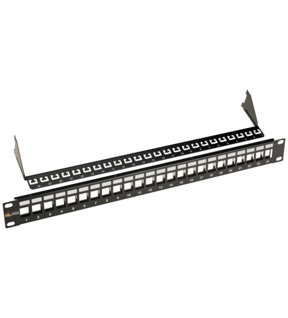 SOLARIX Patch Panel uniwersalny modularny nieobsadzony 24 porty 1U czarny SX24M-0-STP-BK-UNI
