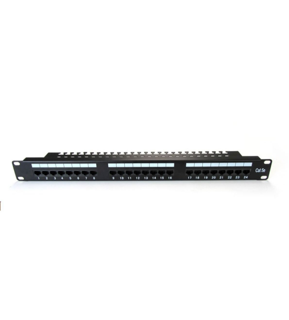 DIGITUS Patch Panel 24 x RJ45 CAT5E UTP z listwą wpornikową czarny 1U DN-91524U-EC