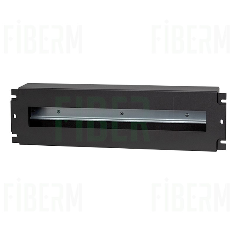 FIBERM Voltage Distribution Panel 3U with DIN Rail Black