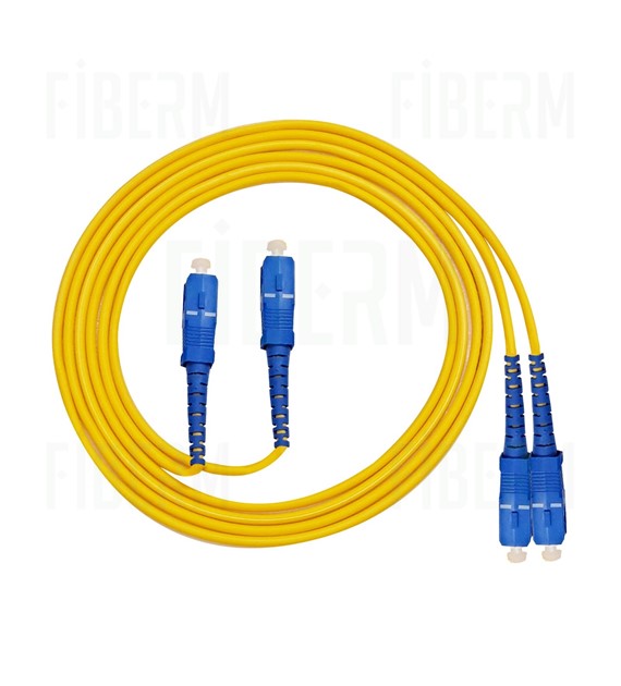FIBERM Patchcord SC/UPC-SC/UPC 20m Single Mode Duplex włókno G652D 3,0mm PVC