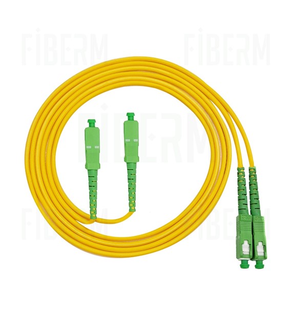 FIBERM Patchcord SC/APC-SC/APC 15m Jednomódový Duplex Fiber G657A 3