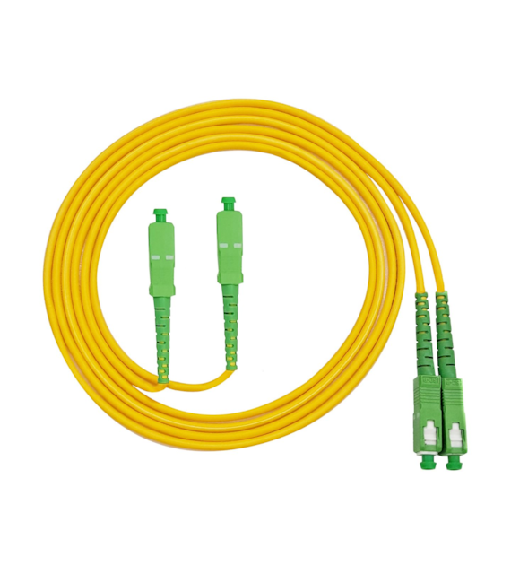 FIBERM Patchcord SC/APC-SC/APC 10m Single Mode Duplex włókno G652D 3,0mm PVC