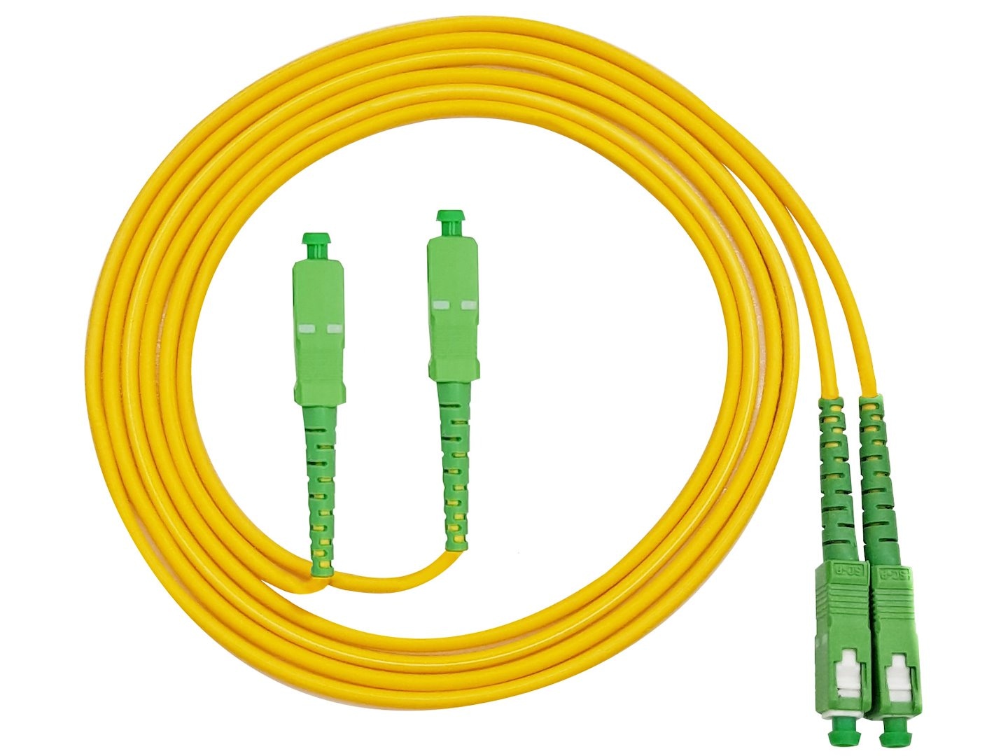 FIBERM Patchcord SC/APC-SC/APC 10m Single Mode Duplex włókno G652D 3,0mm PVC