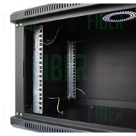 FIBERM RACK 19` Hängeschrank 4U 400mm Tiefe Schwarze Glastür