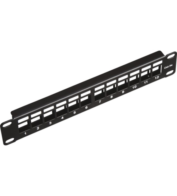 FIBERM Patch Panel 10`` modularny nieobsadzony 12 portów 1U czarny