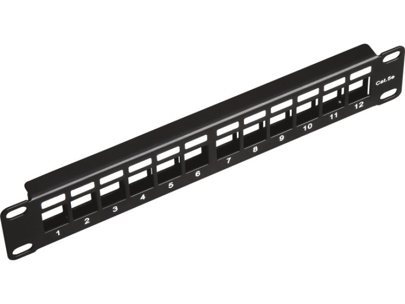FIBERM Patch Panel 10`` modularny nieobsadzony 12 portów 1U czarny
