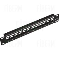 FIBERM Μοντουλέρ Αφόρτιστο 10`` Patch Panel 12 Θύρες 1U Μαύρο