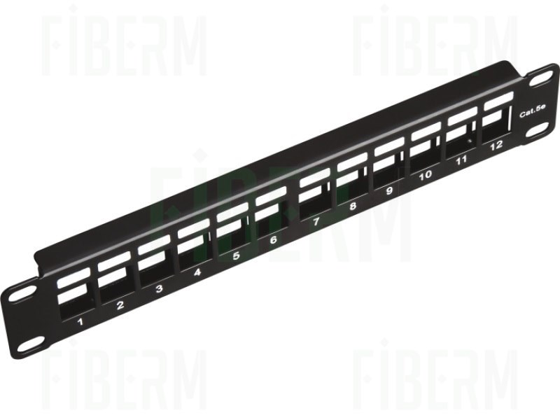 FIBERM Μοντουλέρ Αφόρτιστο 10`` Patch Panel 12 Θύρες 1U Μαύρο