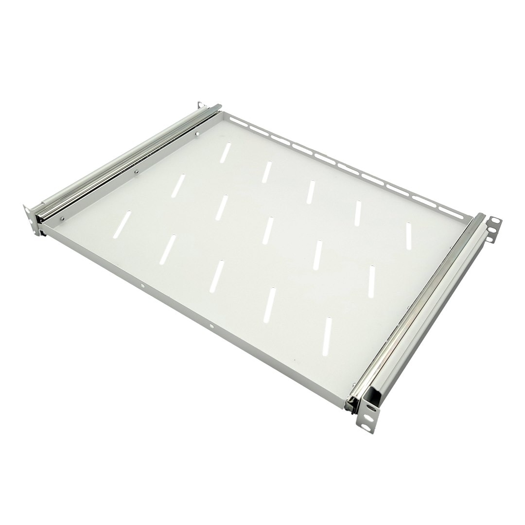Półka do szafy rack 19`` 1U 350mm szara wysuwana