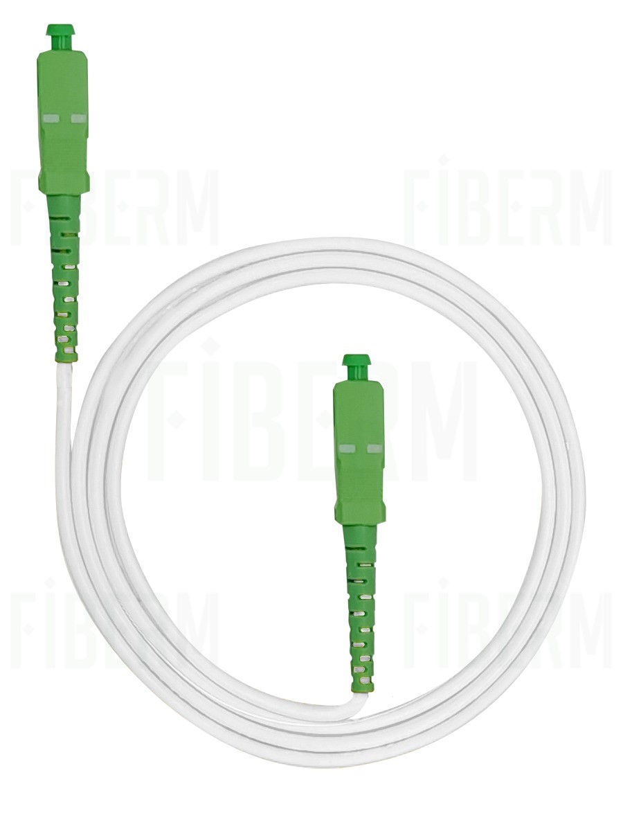 FIBERM Patchcord SC/APC-SC/APC 20m Single Mode Simplex włókno G657B3 2,0mm PVC white