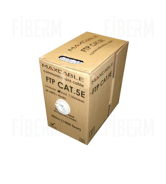 MAXCABLE FTP CAT5E 100% Cu Indoor Installation Cable 305 meters box