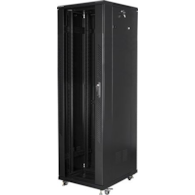 FIBERM Szafa RACK 19` stojąca 42U szer/głęb - 600/800mm czarna drzwi szklane