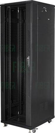 FIBERM 19  42U Ελεύθερης Στήριξης Ράφι RACK 600/800mm Μαύρη Γυάλινη Πόρτα