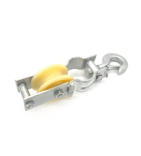 Rolka do rozwieszania kabli, zamykana z hakiem, nylon, 120mm