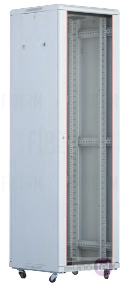 FIBERM Szafa RACK 19`` stojąca 42U szer/głęb - 600/800 szara drzwi szklane