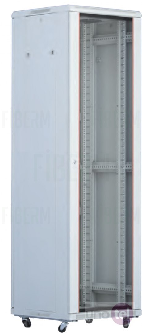 FIBERM 19  Ελεύθερο Ράφι Καμπίνας 42U 600/800 Γκρι Γυαλιστερή Πόρτα