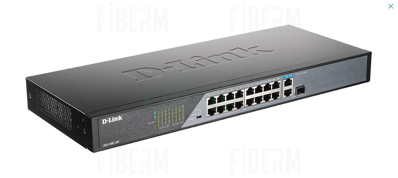 Switch PoE no gestionado D-LINK DSS-100E-18P 16x 10/100