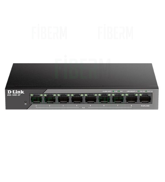 Switch PoE no gestionado D-LINK DSS-100E-9P 8x 10/100