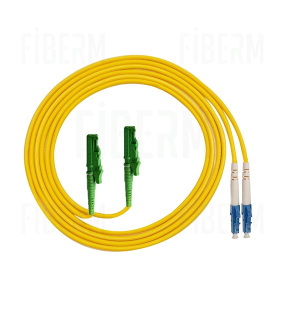 Patchcord duplex FIBERM E2000/APC-LC/UPC 6m Monomodo Duplex