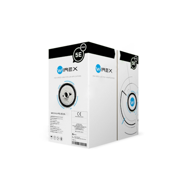 WIREX Kabel instalacyjny zewnętrzny U/UTP CAT5E PE pudełko 305metrów WIC-5-U-PE-30-BL