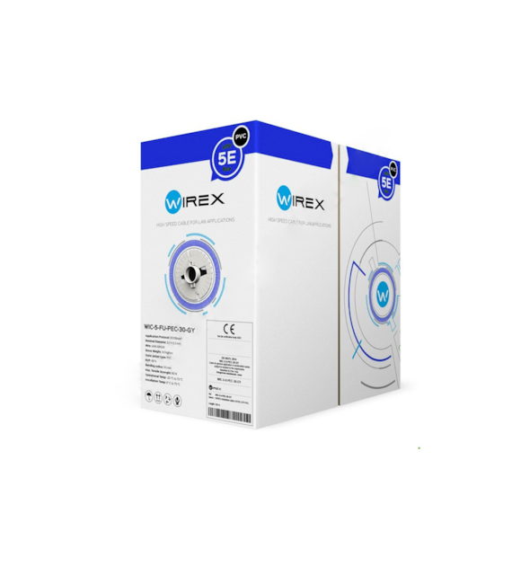 WIREX Kabel instalacyjny F/UTP CAT5E PVC Eca pudełko 305metrów WIC-5-FU-PEC-30-GY