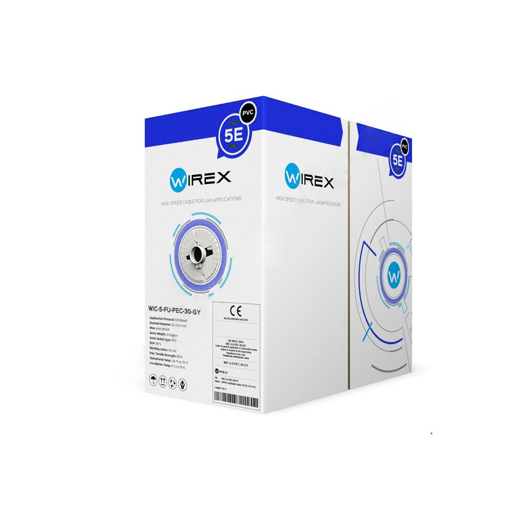 WIREX Kabel instalacyjny F/UTP CAT5E PVC Eca pudełko 305metrów WIC-5-FU-PEC-30-GY