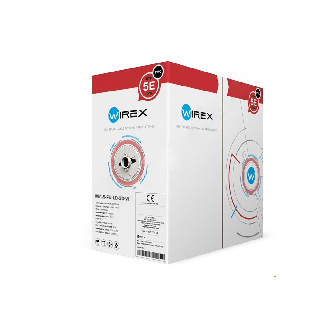 WIREX Kabel instalacyjny F/UTP CAT5E LSOH / Dca pudełko 305metrów WIC-5-FU-LD-30-VI
