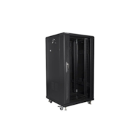 FIBERM Szafa RACK 19'' stojąca 22U głębokość 600mm czarna drzwi szklane