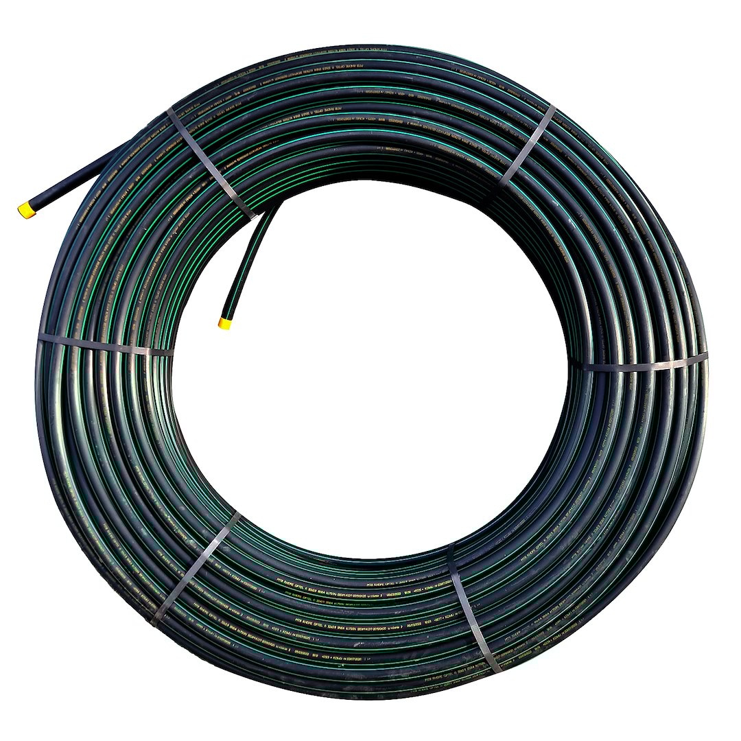 Rura HDPE fi 32mm z zielonym paskiem, krążek 250m