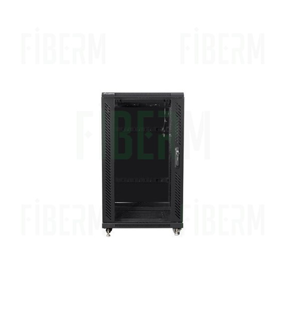 FIBERM RACK Cabinet 19'' Standing 42U Width/Depth - 600/1000mm Black Glass Door