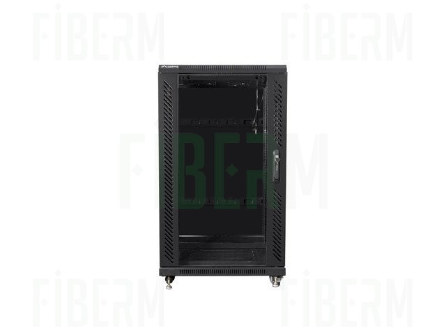 FIBERM Szafa RACK 19'' stojąca 42U szer/głęb - 600/1000mm czarna drzwi szklane