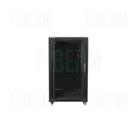 Ντουλάπα Ραφών RACK 19'' Αυτόνομη 42U Πλάτος/Βάθος - 600/1000mm Μαύρη Γυάλινη Πόρτα FIBERM
