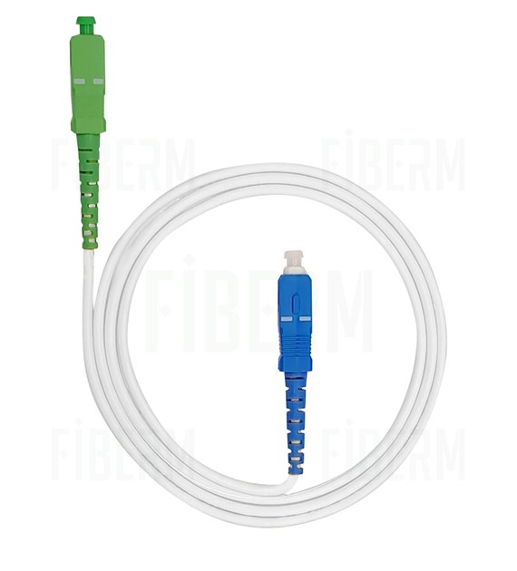 FIBERM Patchcord SC/APC-SC/UPC 2m Single Mode Simplex włókno G657.A2 3,0mm PVC