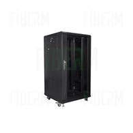 Κρεμαστή Ντουλάπα Ραφών RACK 19` 18U Βάθος 450mm Μαύρη Γυάλινη