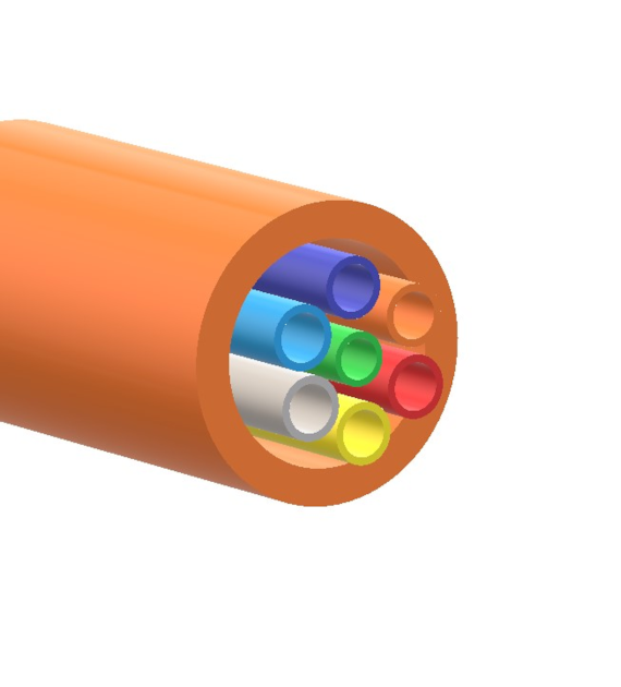 Wiązka / pakiet mikrorurek HDPE 7 x FI 12/8mm do instalacji bezpośrednio w ziemi