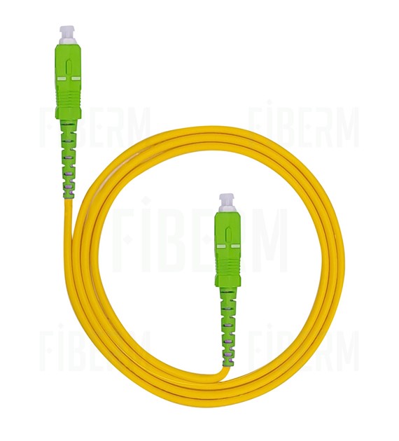 FIBERM Patchcord SC/APC-SC/APC 1,5m Single Mode Simplex włókno G652D 3,0mm PVC