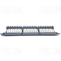 WIREX Patch Panel CAT5E UTP 24x RJ45 1U czarny z listwą wsporczą WPP-5-U-24-1-BL