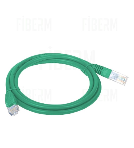 WIREX CAT5E UTP LSOH Bezpečný patch kabel 1m Zelený WPC-5-U-LS-1-GR