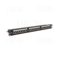 WIREX Patch Panel CAT5E STP 24x RJ45 1U czarny z listwą wsporczą WPP-5-S-24-1-BL