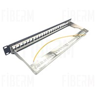 WIREX Patch Panel modułowy dla 24 sztuk keystone z paskiem wiążącym WPP-MS-24-1-B