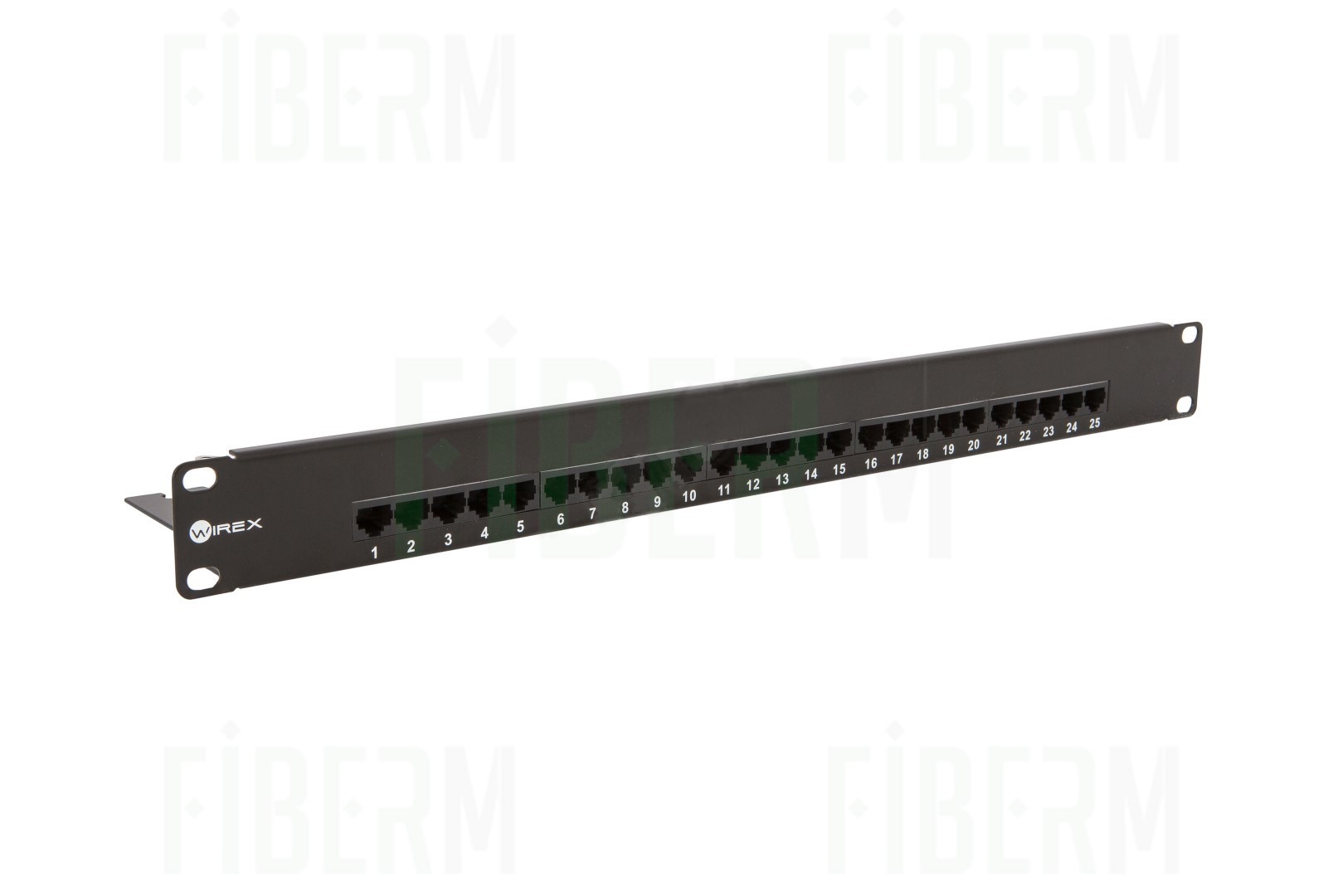 WIREX Patch Panel ISDN 25xRJ45 1U z listwą zaciskową WPP-ISDN-25-1-BL
