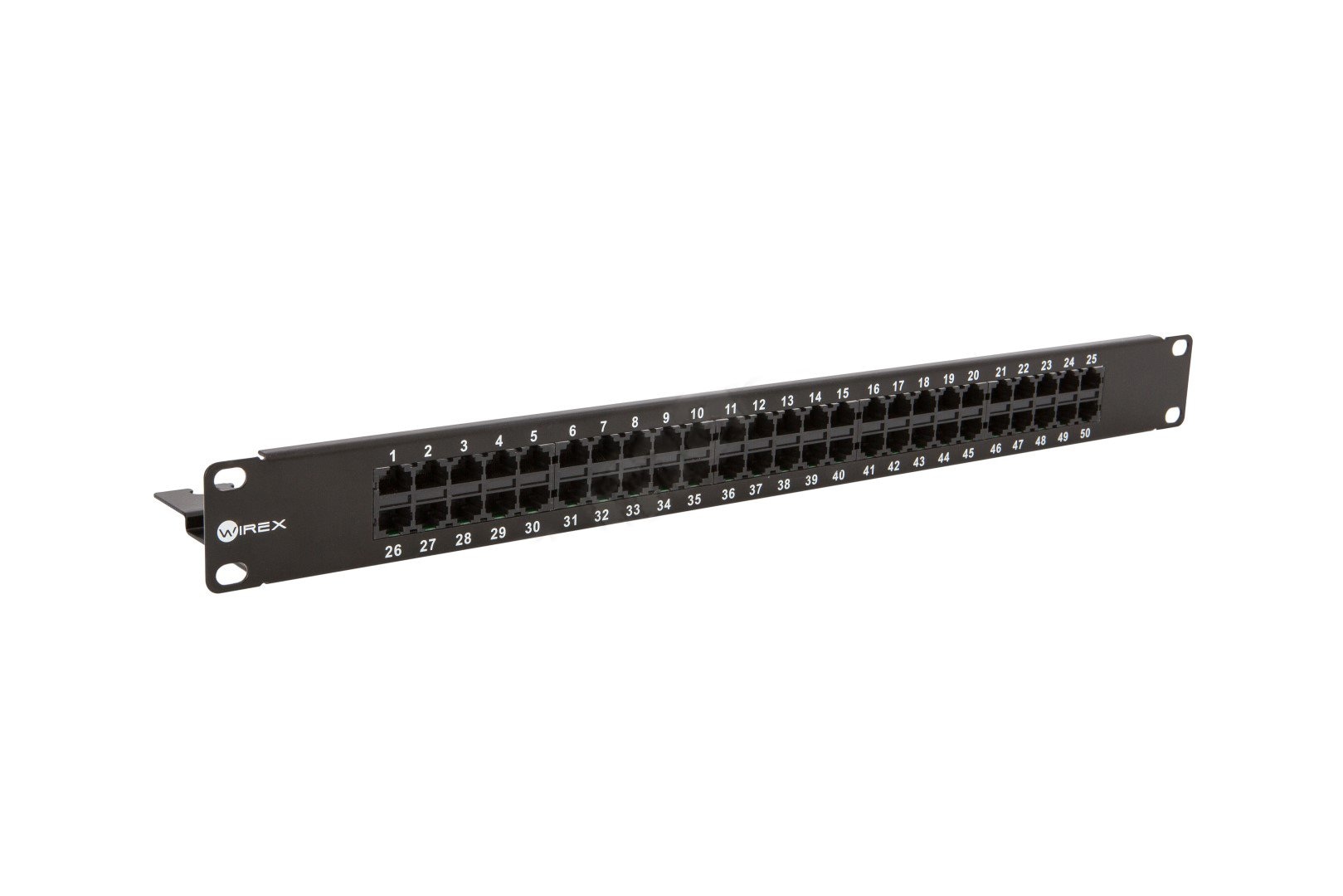 WIREX Patch Panel ISDN 50xRJ45 1U z listwą zaciskową WPP-ISDN-50-1-BL