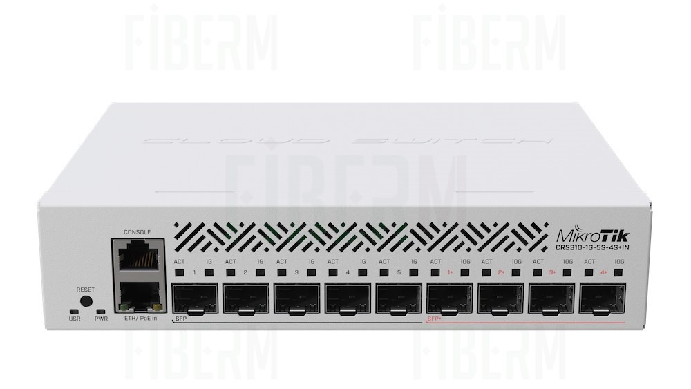 MikroTik CRS310-1G-5S-4S+IN Switch 1x RJ45 1000Mb/s, 5x SFP, 4x SFP+, RouterOS L5