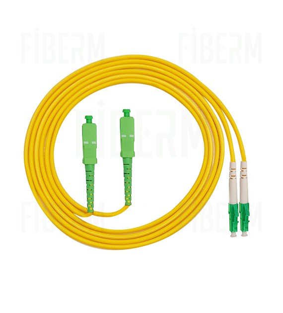 FIBERM Patchcord SC/APC-LC/APC 10m Single Mode Duplex G652D vlákno 2