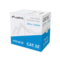 LANBERG KABEL LAN FTP KAT.5E 305M DRUT CU SZARY CPR + FLUKE PASSED