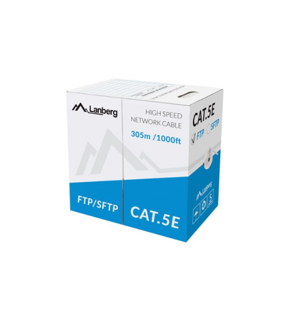 LANBERG KABEL LAN FTP KAT.5E 305M DRUT CU SZARY CPR + FLUKE PASSED