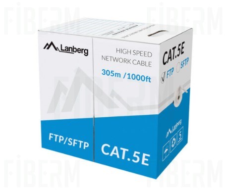 LANBERG KABEL LAN FTP KAT.5E 305M DRUT CU GRAU CPR + FLUKE PASSED