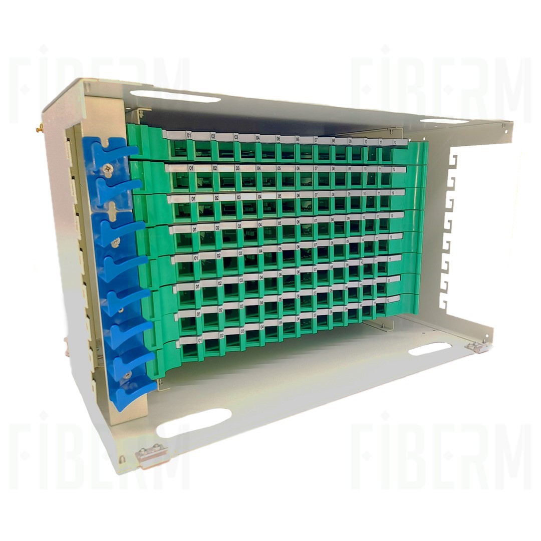 FIBERM Przełącznica światłowodowa modułowa 96 x SC Simplex, 8 modułów 12J, 6U Rack 19''