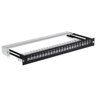 StalFlex Patch panel modularny, wysuwany 19  1U 24 porty, czarny PPM19-1U-24P-S-B