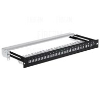 StalFlex Patch panel modularny, wysuwany 19  1U 24 porty, czarny PPM19-1U-24P-S-B